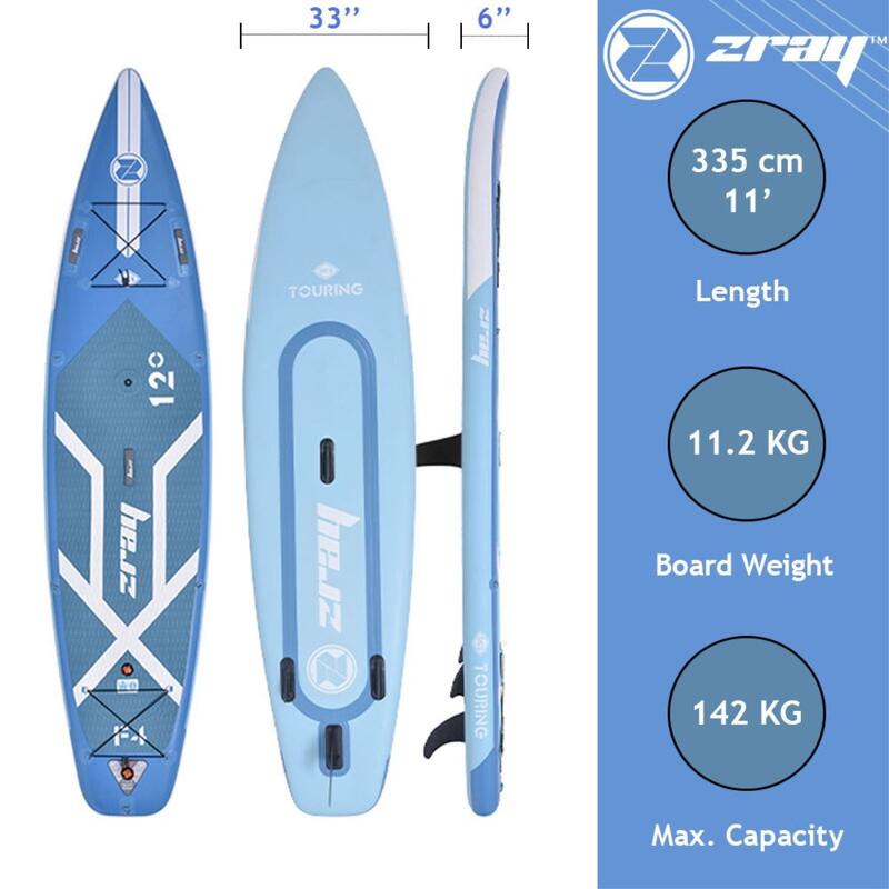 Opblaasbare Fury 4 SUP - DropStitch TTS 2 kamers 12' 365x84x15 cm (12'x33"x6")