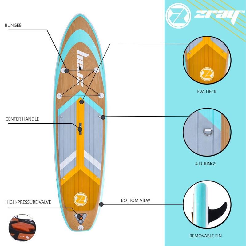 Opblaasbare Grain 10'8" SUP Dropstitch 325x84x15 cm (10'8x33"x6") - Optie kajak