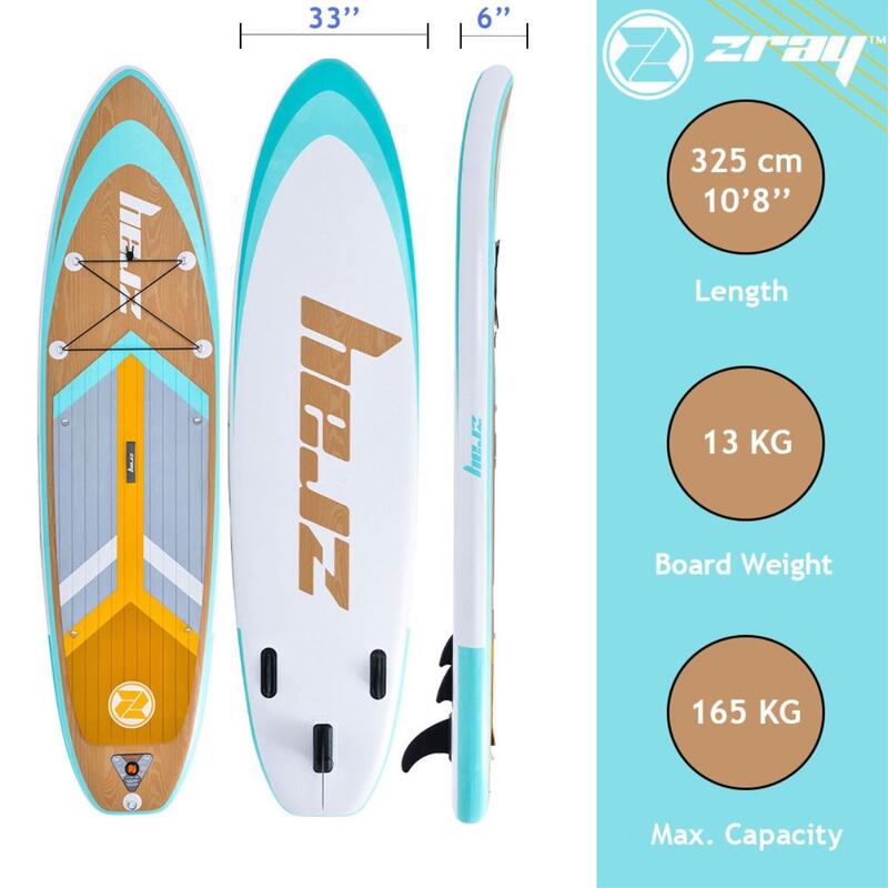 Opblaasbare Grain 10'8" SUP Dropstitch 325x84x15 cm (10'8x33"x6") - Optie kajak