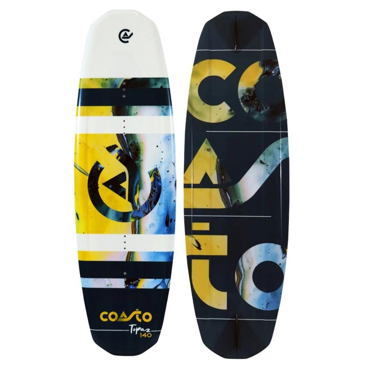 Coasto - Wakeboard Topaz 140 Hybride/polyvalent 140cm - Jusqu'à 90kg / 3 Niveaux - Wakeboard - Blanc|bleu|jaune - No Size - Decathlon