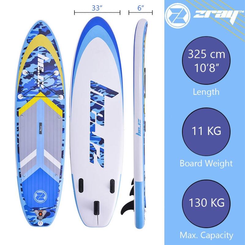 SUP Camo 10'8" nadmuchiwany Dropstitch 325x84x15 cm (10'8x33"x6") Opcja kajaka