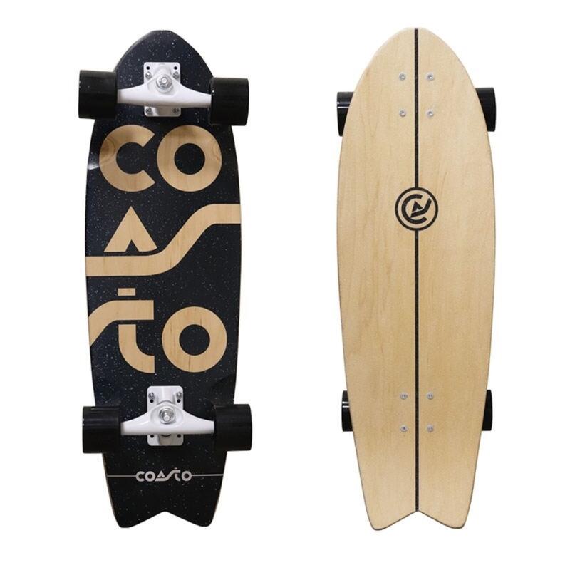 Surfskate Vega 30" 76x24 cm nero - Skateboard - Passo 43cm - Aderente