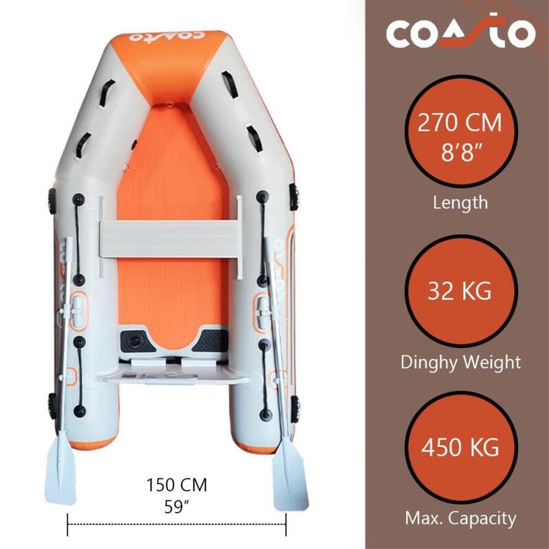 Annexe Gonflable DS 270 Dropstitch - 270x150cm - Orange/Gris - Max 329 kg/ 6CV
