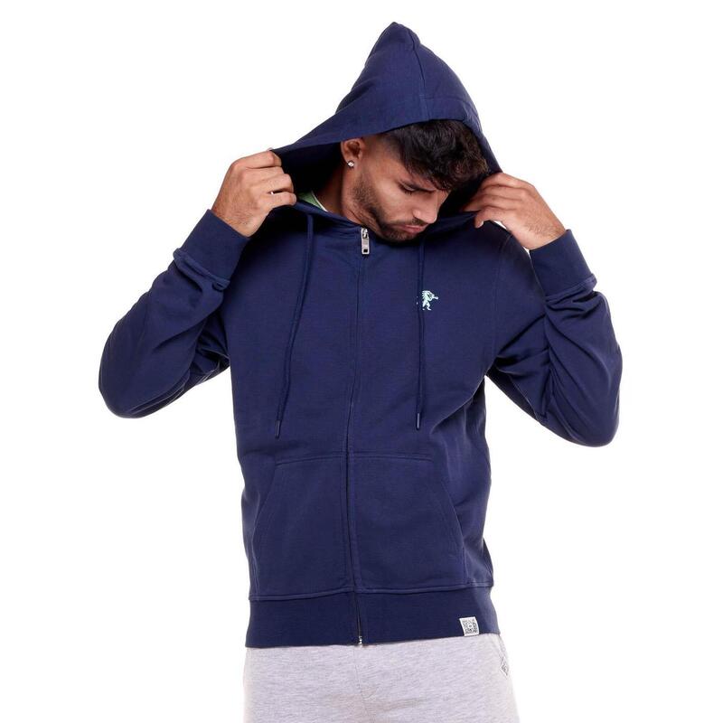 Sudadera con cremallera completa efecto lavado de color para hombre