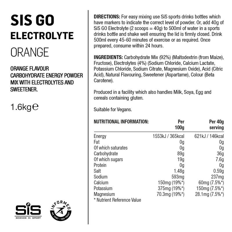 Bevanda energetica Science in Sport Go Electrolyte - Orange - 1,6 kg