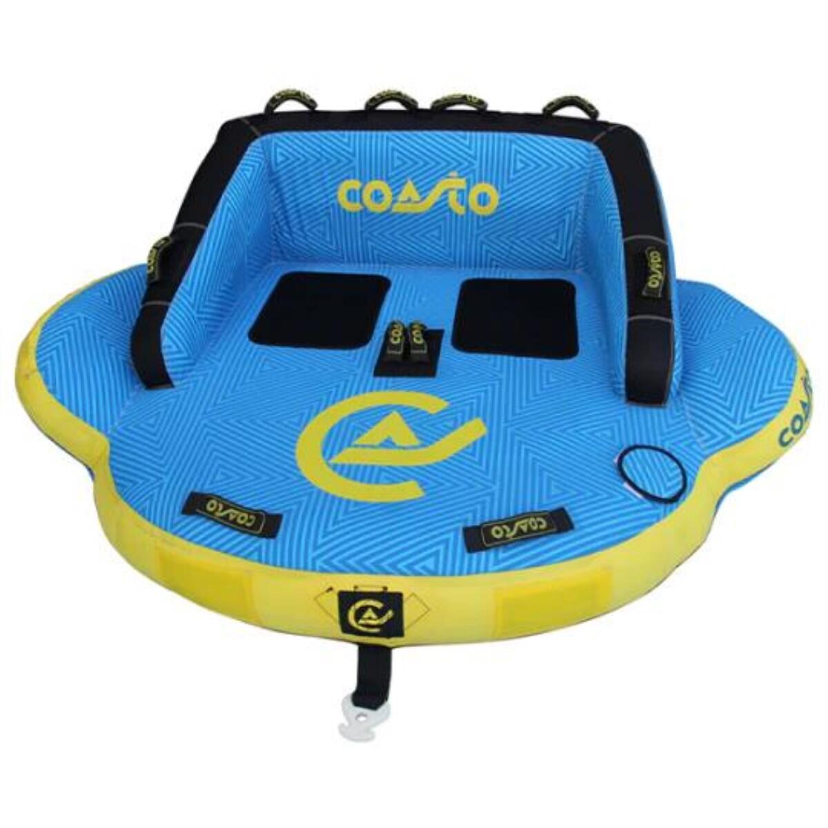 Bouée gonflable tractée BOXER 57x73x28" 2Personnes PVC 26G/0.6mm Bleu Nylon 840D 6/8