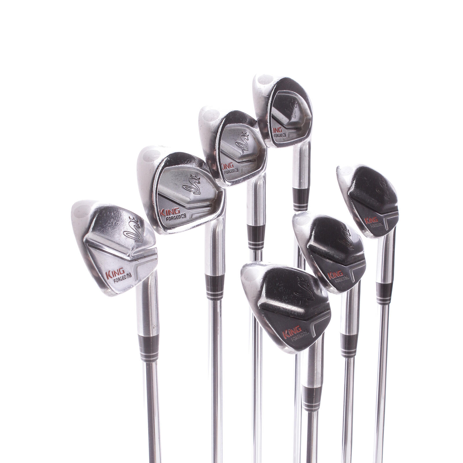 USED - Iron Set 4-PW Cobra Forged MB Steel Shaft Stiff Flex Right Hand - GRADE C 2/7