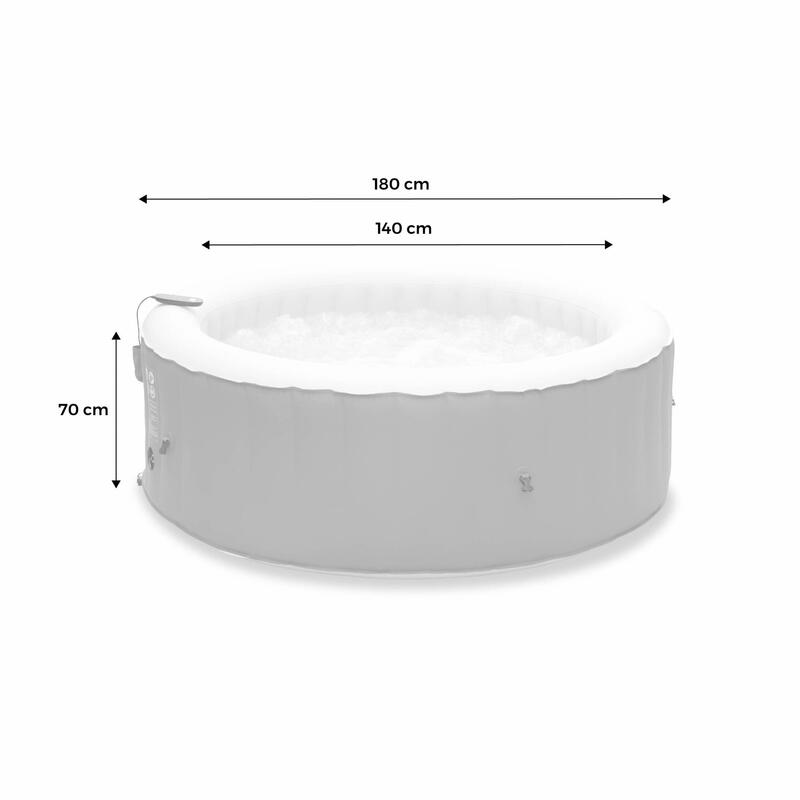 Spa gonflable rond – Kili 4 gris - Spa gonflable 4 personnes rond 180 cm,