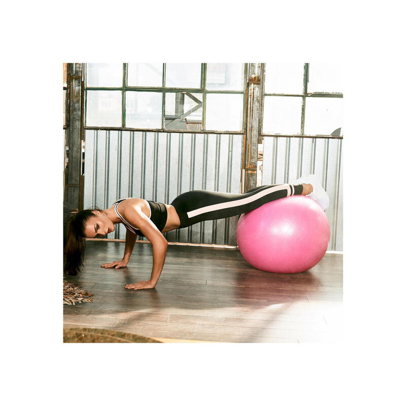 Fitnessbal Ø 75 cm - incl. Pomp - Gym bal - Yoga - Belastbaar tot 500 kg - Roze