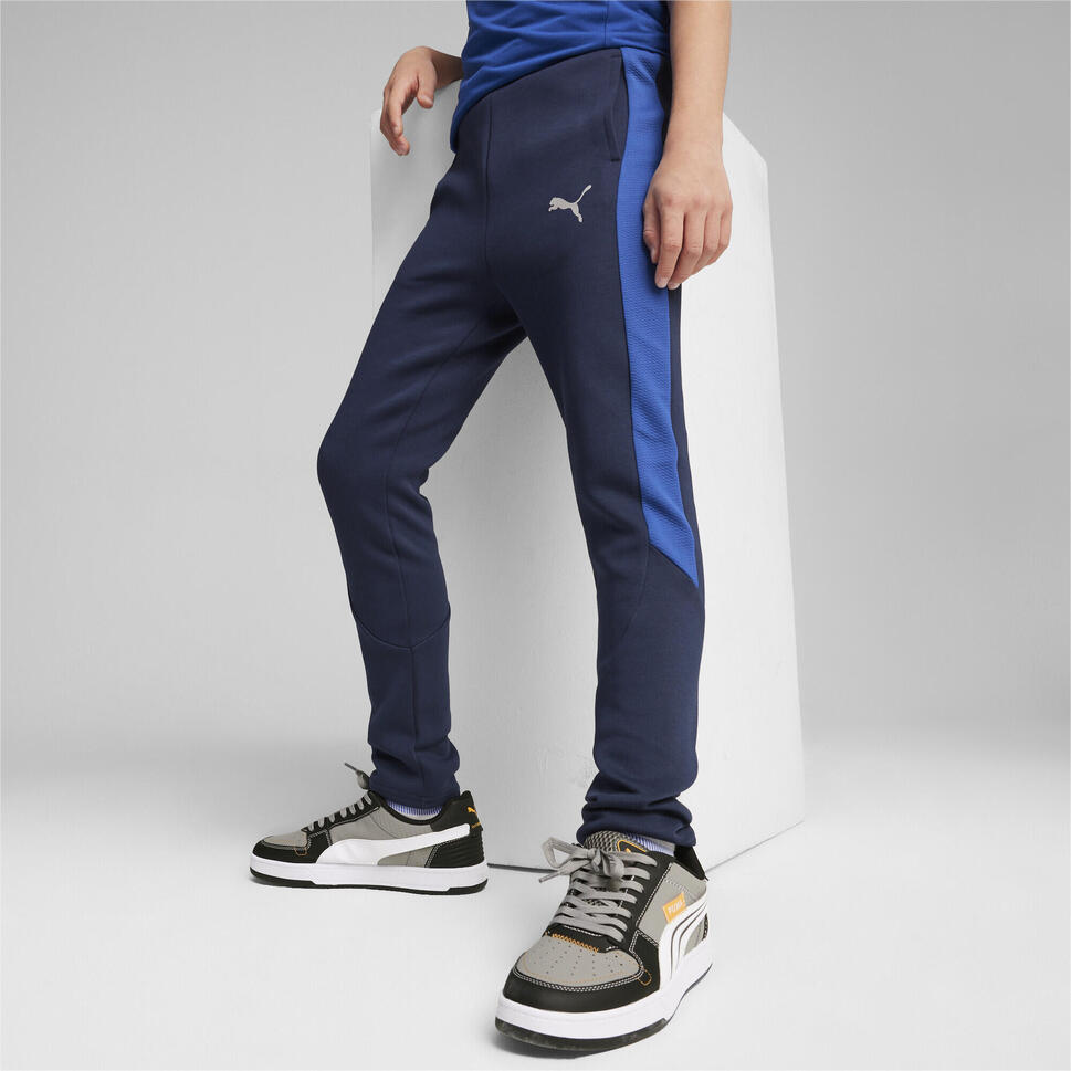 Młodzieżowe spodnie dresowe EVOSTRIPE PUMA Club Navy Blue