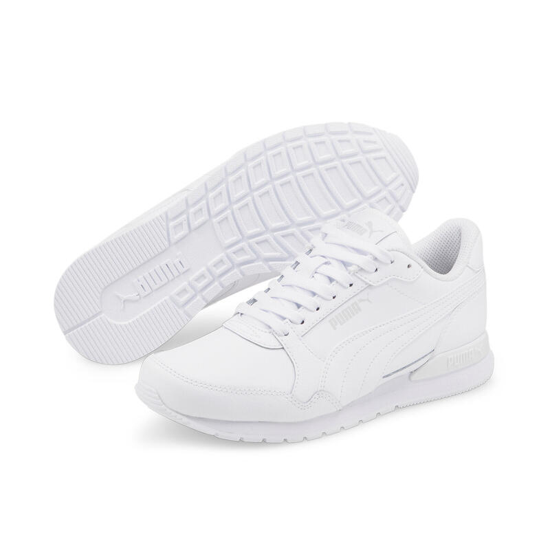 Scarpe da ginnastica ST Runner v3 in pelle per ragazzi PUMA White