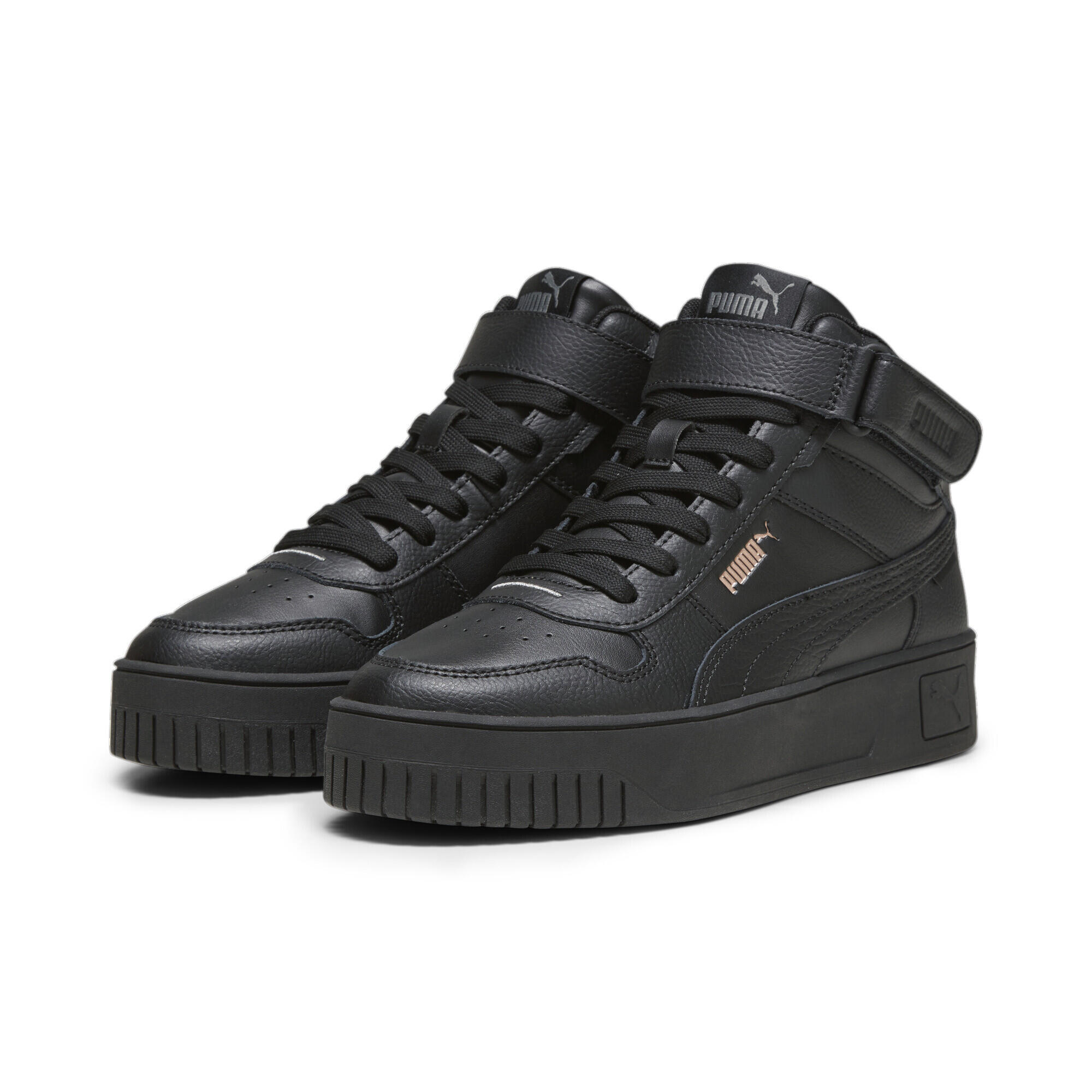 Puma - Sneakers Mi-hautes Carina Street Femme Puma Black Rose Gold Metallic - Baskets - Gris|jaune|noir - Decathlon