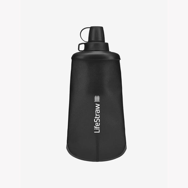 Peak Series Collapsible Squeeze Bottle With Filter 650ml - Black
