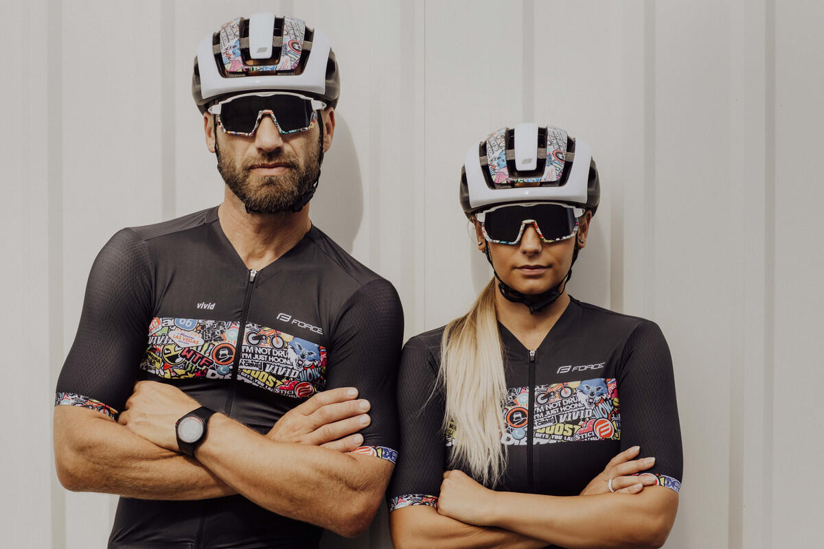 Gafas de ciclismo DRIFT FORCE blanco-vivid, lente polarizada gris 6/7