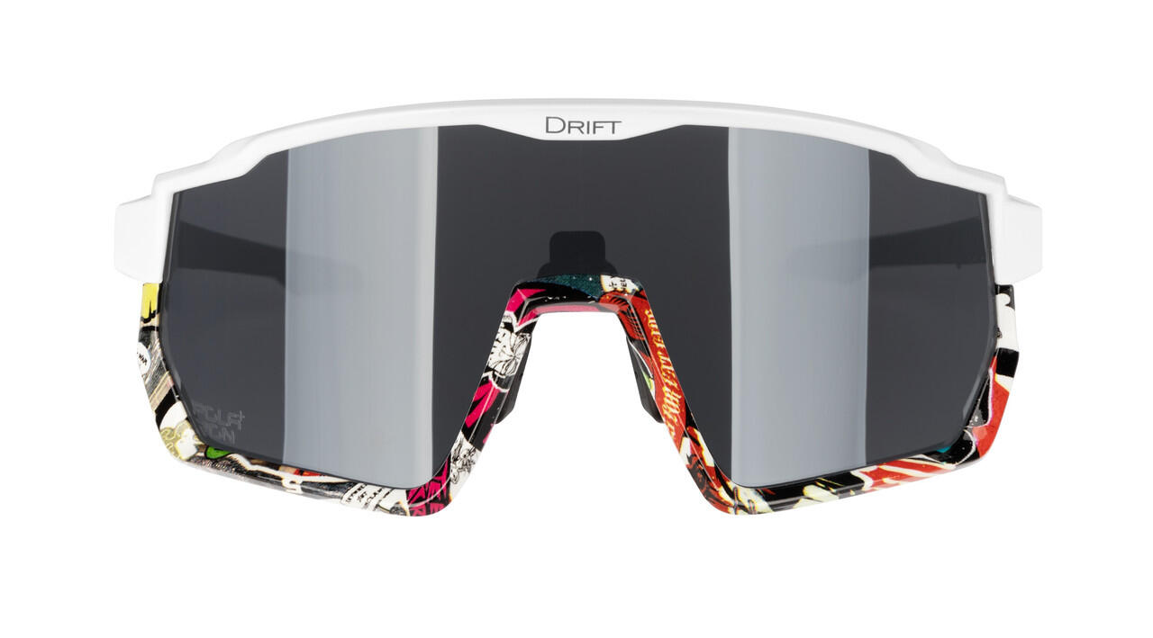 Gafas de ciclismo DRIFT FORCE blanco-vivid, lente polarizada gris 3/7