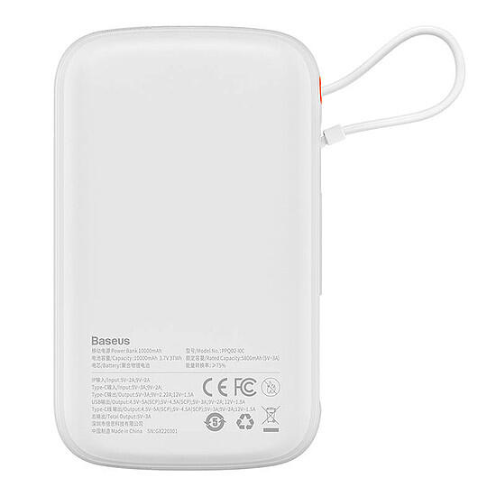 Baseus powerbank 10000mah 22,5w usb/usb-c/lightning ingebouwde kabel 2/7