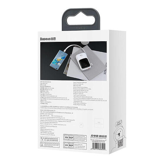 Baseus powerbank 10000mah 22,5w usb/usb-c/lightning ingebouwde kabel 7/7