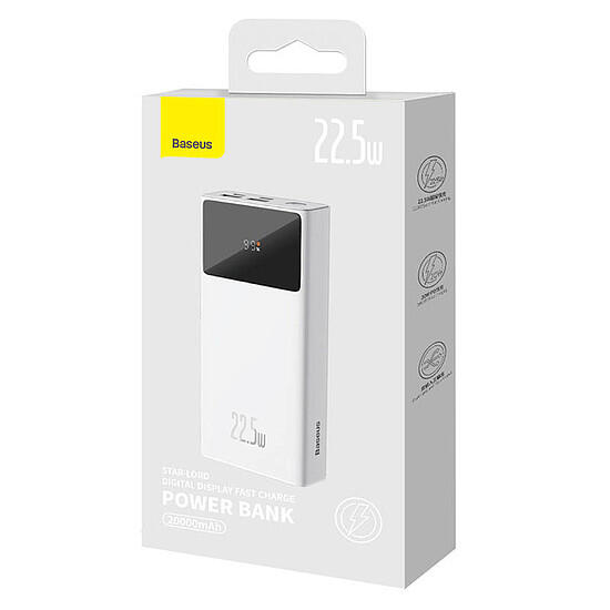 Power Bank Baseus Star-Lord Digital Display Fast Charge 20000Mah 22.5W White 6/6