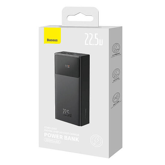 Baseus Star-Lord Digital Display Fast Charge Power Bank 30000mah 22.5w Black 6/6
