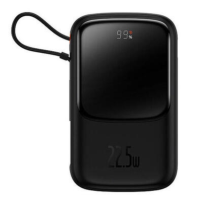 Baseus powerbank 10000mah 22,5w usb/usb-c/lightning ingebouwde kabel