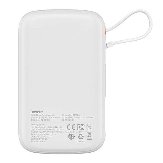 BASEUS POWER BANK 10000mAh USB USB-C LIGHTNING POTENTE RAPIDO POWERBANK 2/7