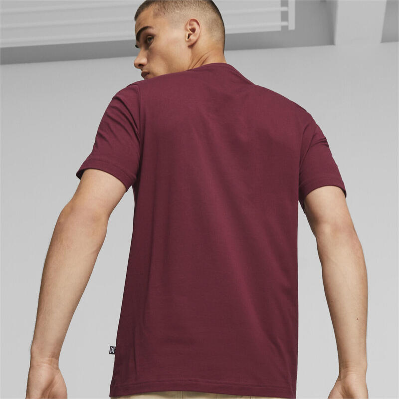T-shirt con logo bicolore Essentials uomo PUMA Dark Jasper Red