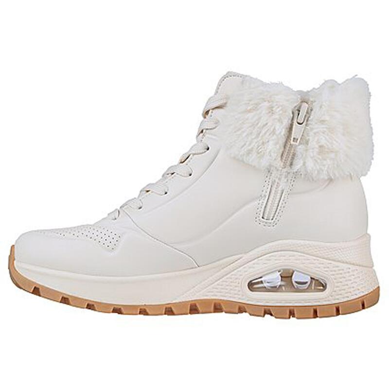 Botines Mujer Skechers 167274_NAT Blancos Acolchados con Cordones