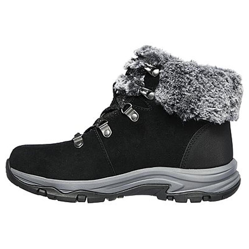 Botines Mujer Skechers 167178_BLK Negros Acolchados con Cordones