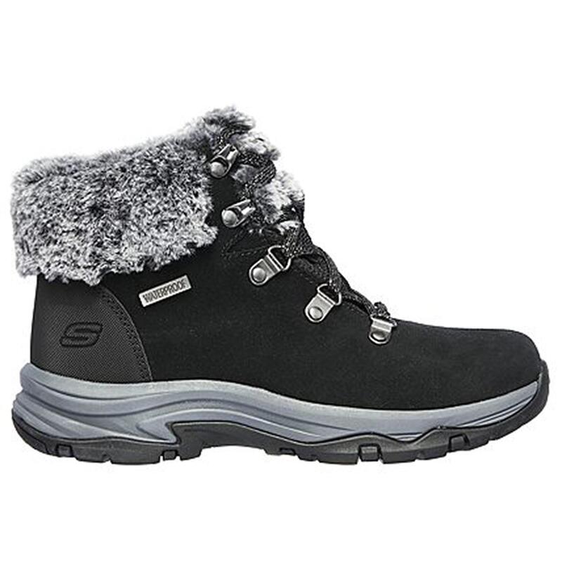 Botines Mujer Skechers 167178_BLK Negros Acolchados con Cordones