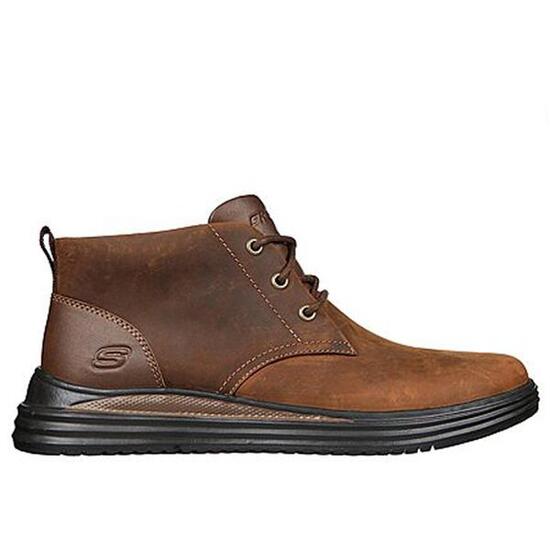Botines Hombre Skechers 204670_CDB Marrones Acolchados con Cordones