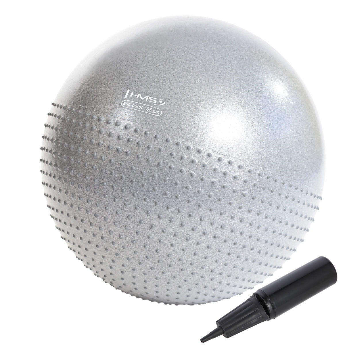 Hms - Balle De Gymnastique Avec Picots De Massage Yb03 Hms - Swiss Ball - Gris - 65 Cm - Decathlon
