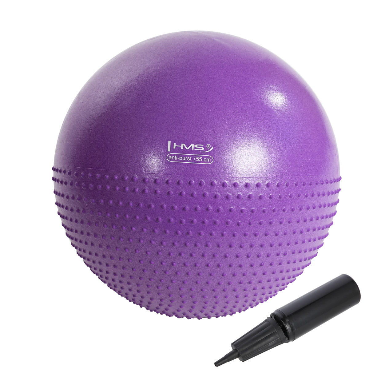 Hms - Balle De Gymnastique Avec Picots De Massage Yb03 Hms - Swiss Ball - Violet - 55 Cm - Decathlon