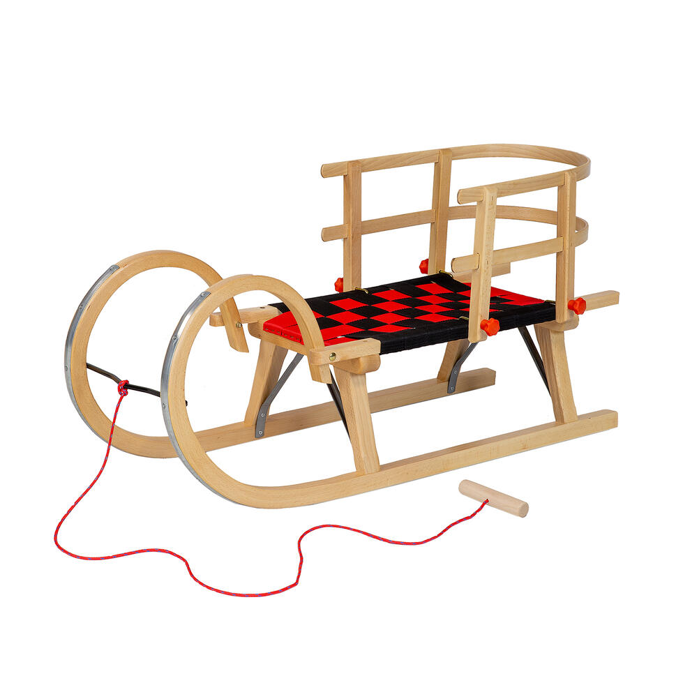 Zestaw sanki drewniane AD322 D95 + AD302 oparcie drewniane + AD300 sznurek