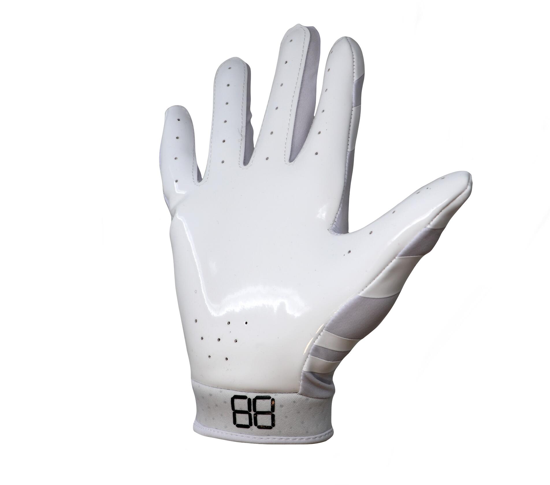 FRG-03 Junior white American football pro receiver gloves, RE,DB,RB 3/7