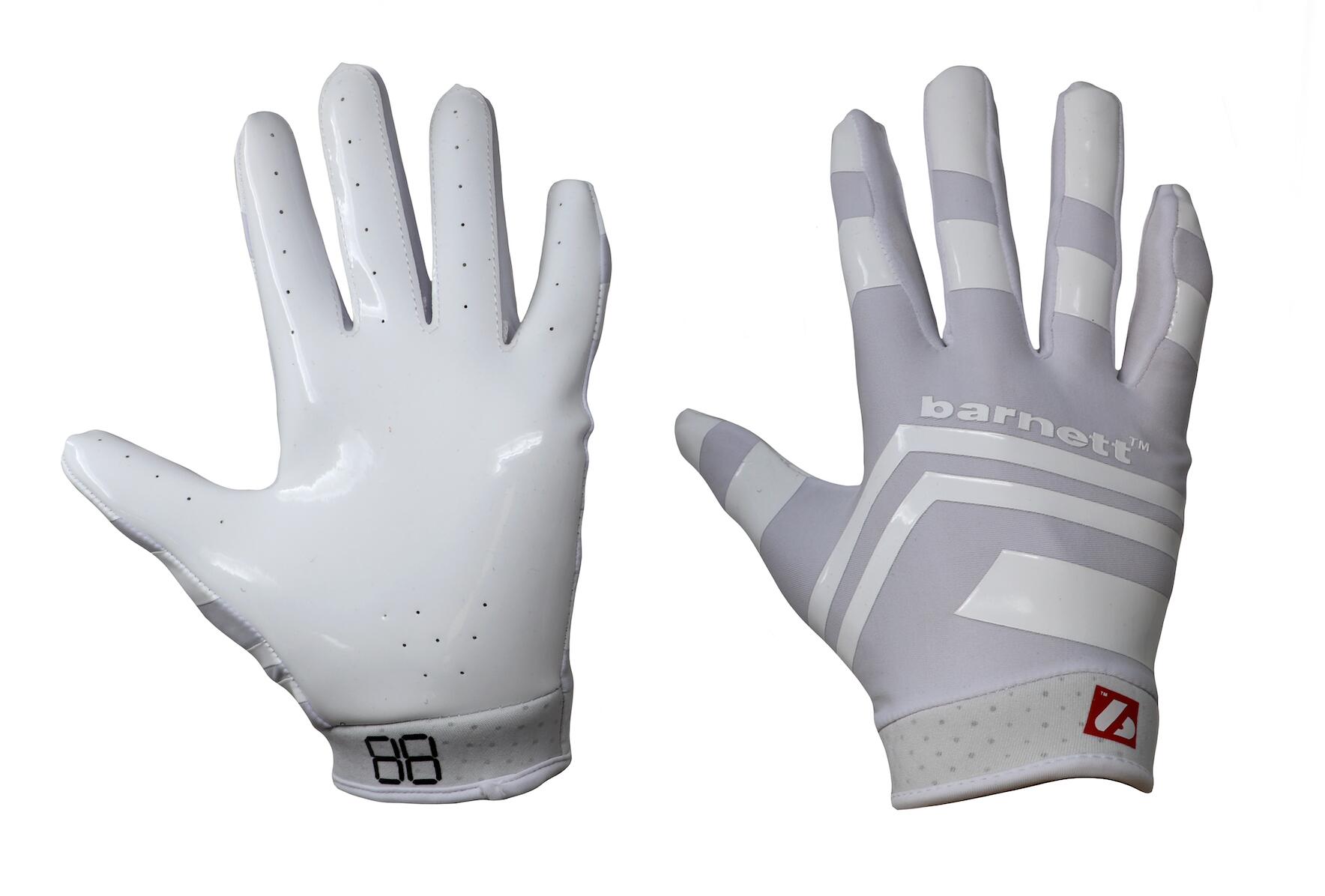 FRG-03 Junior white American football pro receiver gloves, RE,DB,RB 1/7