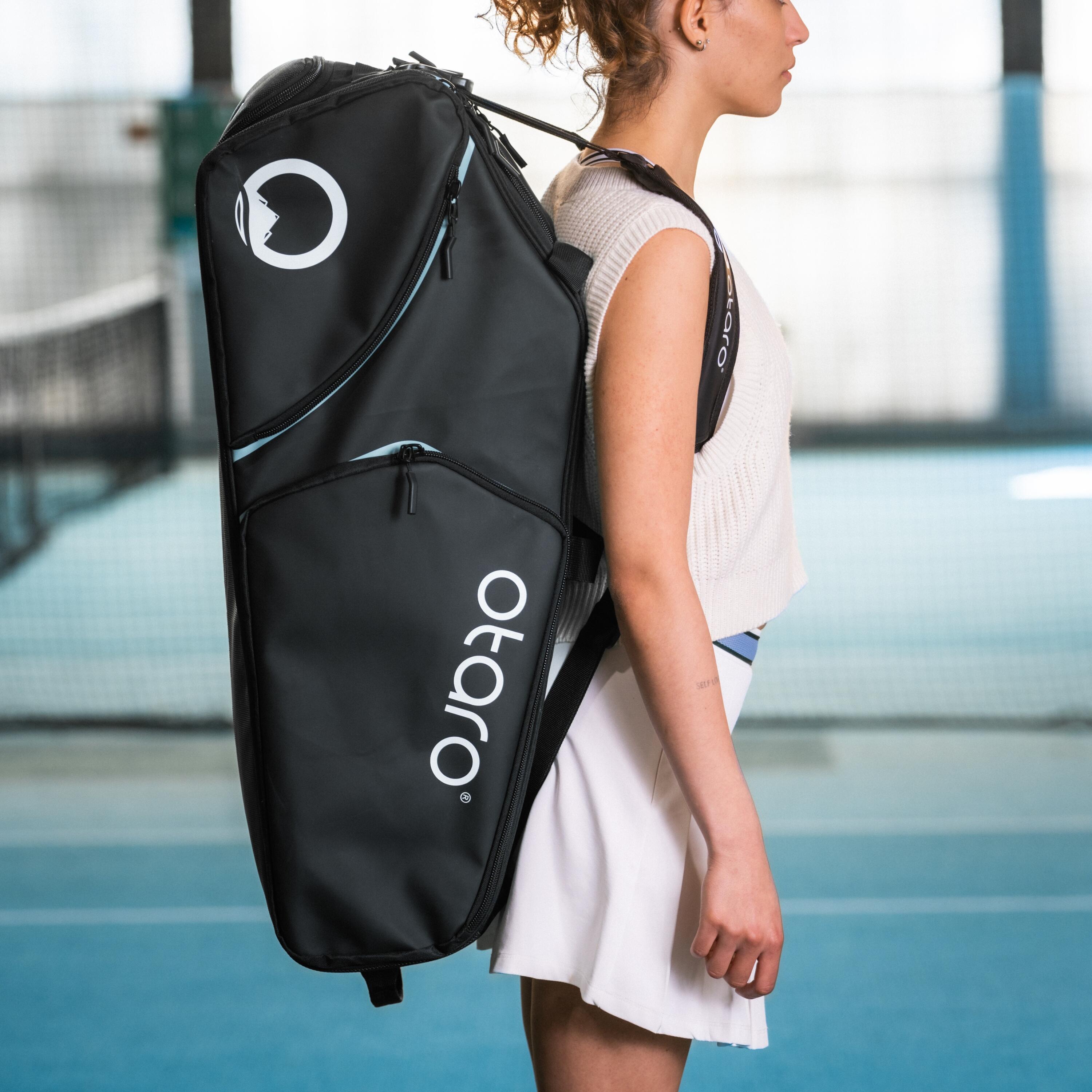 Sac de tennis avec compartiment à chaussures pour 4-8 raquettes | 82L Noir Bleu 2/7