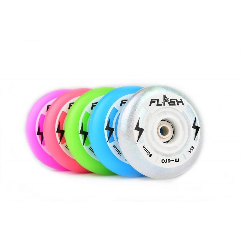 MICRO SKATE FLASH WHEELS - 76MM/85A GREEN 4 PACK 76 MM