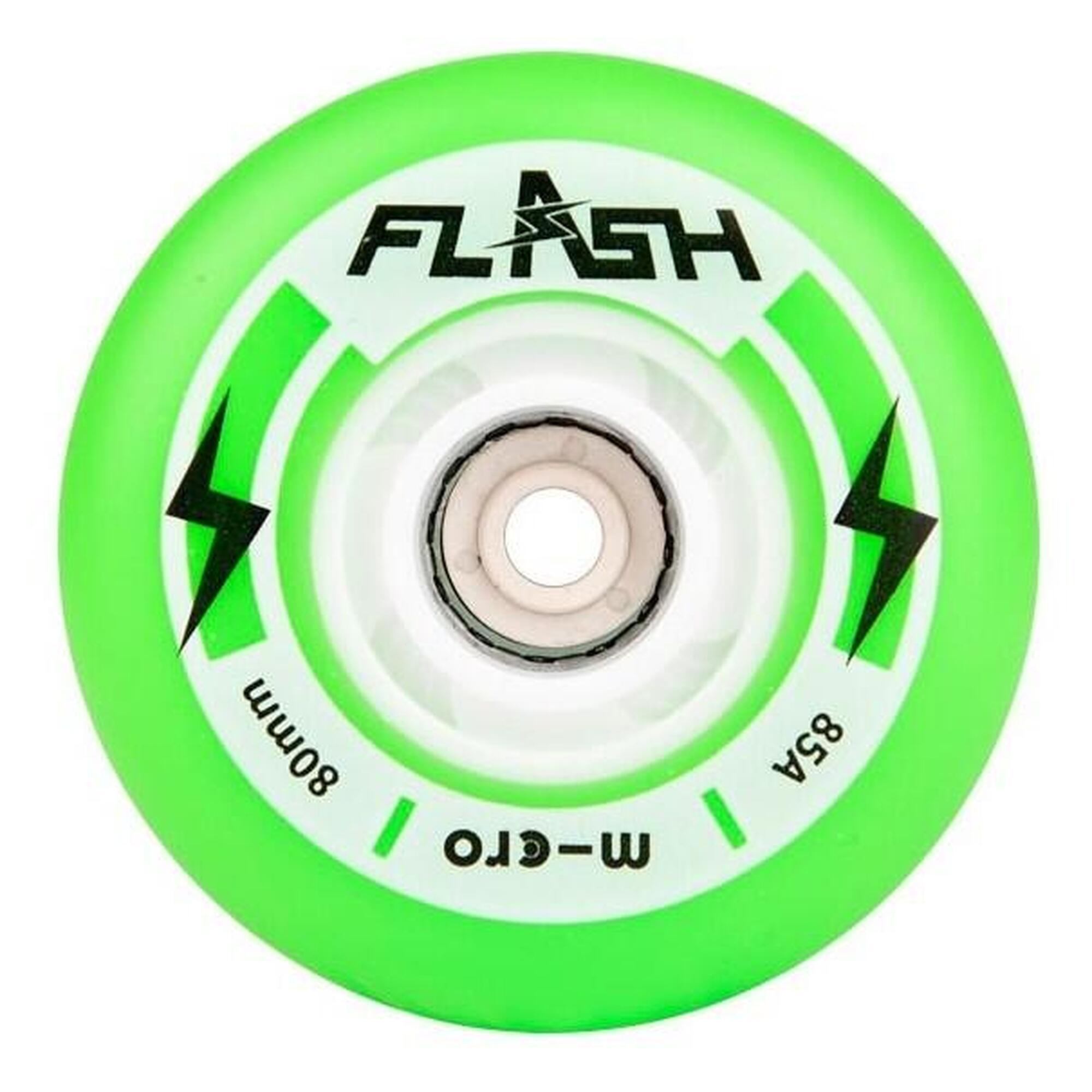 MICRO SKATE FLASH WHEELS - 76MM/85A GREEN 4 PACK 76 MM