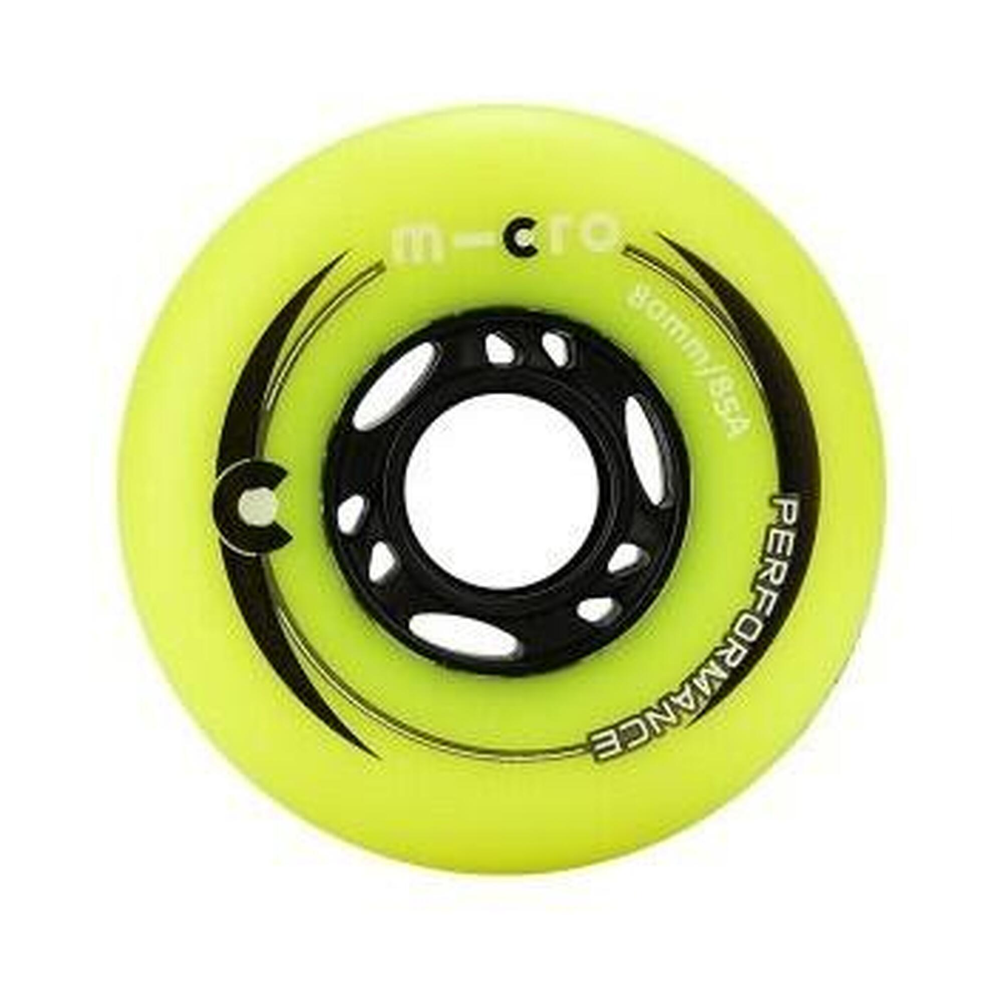 MICRO SKATE PERFORMANCE WHEELS - 76MM/85A YELLOW 4 PACK 76 MM