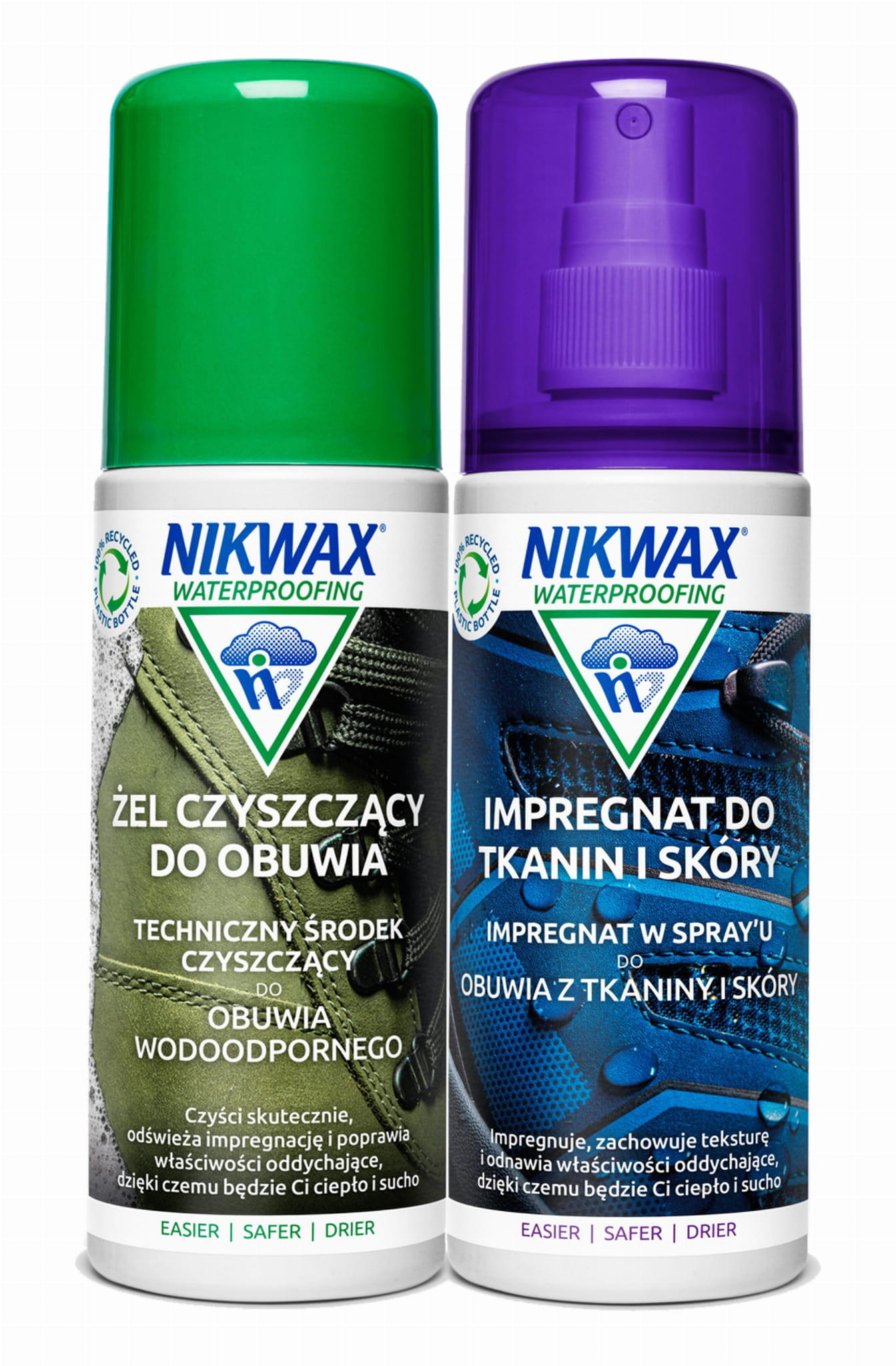 NIKWAX Set Per La Pulizia Delle Scarpe Nikwax Tessuti/Pelle Atomizzatore + Gel 2X125Ml