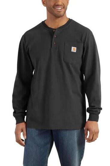 Koszulka bawełniana męska z długim rękawem Carhartt Pocket Henley L/S