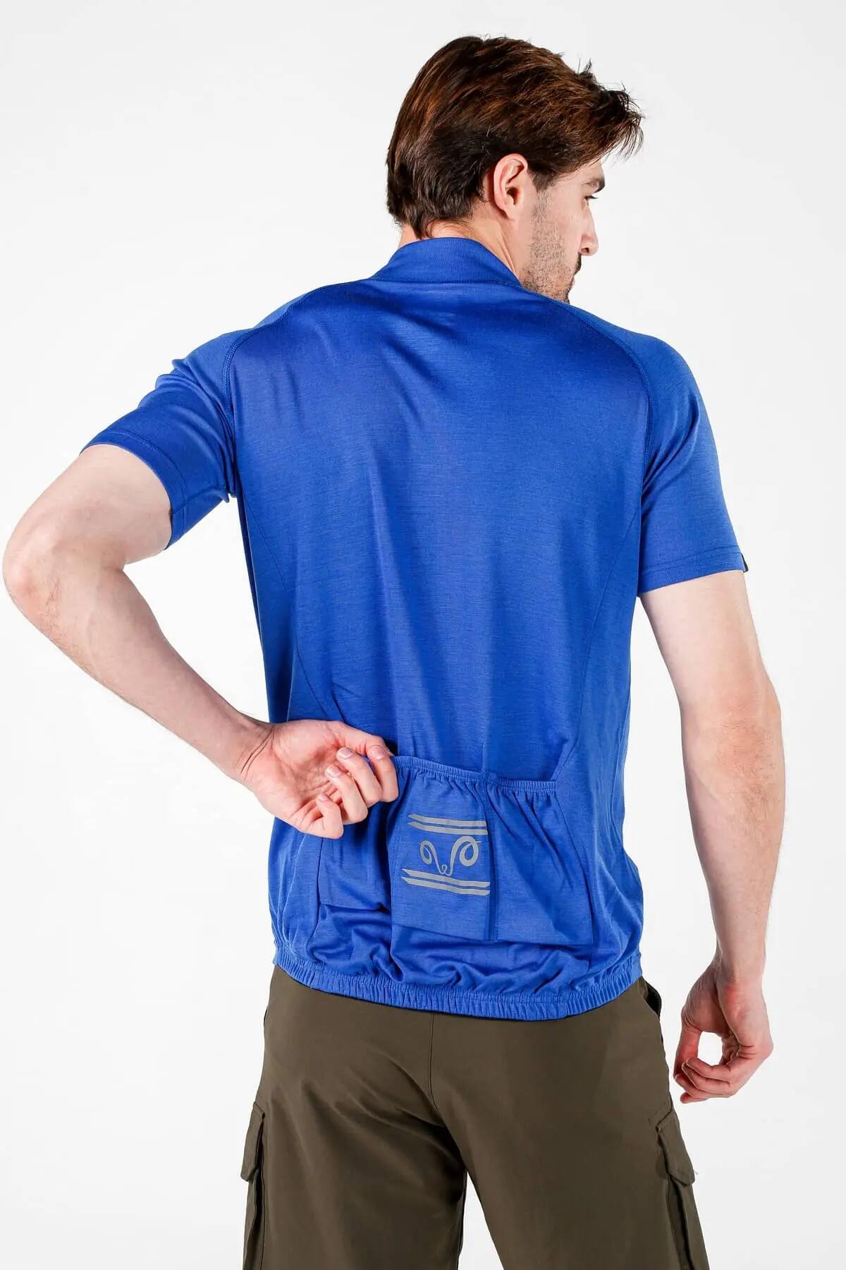 Velo - Koszulki Rowerowe z 100% Wełny Merino S, Niebieski 4/4