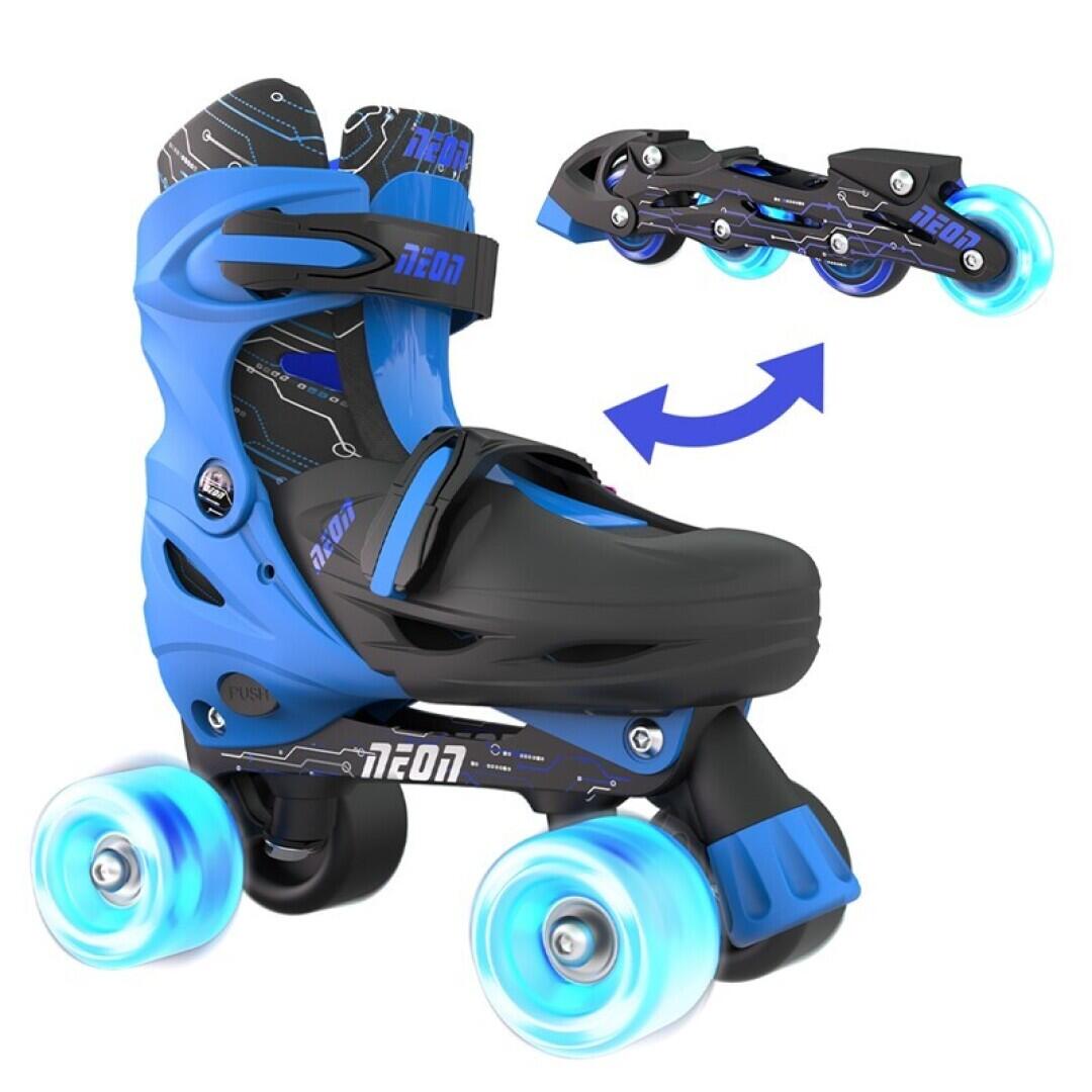 YVOLUTION PATINS EVOLUCIONÁRIOS COMBO NEON TURQUESA ROSA T.30-34 YVOLUTION