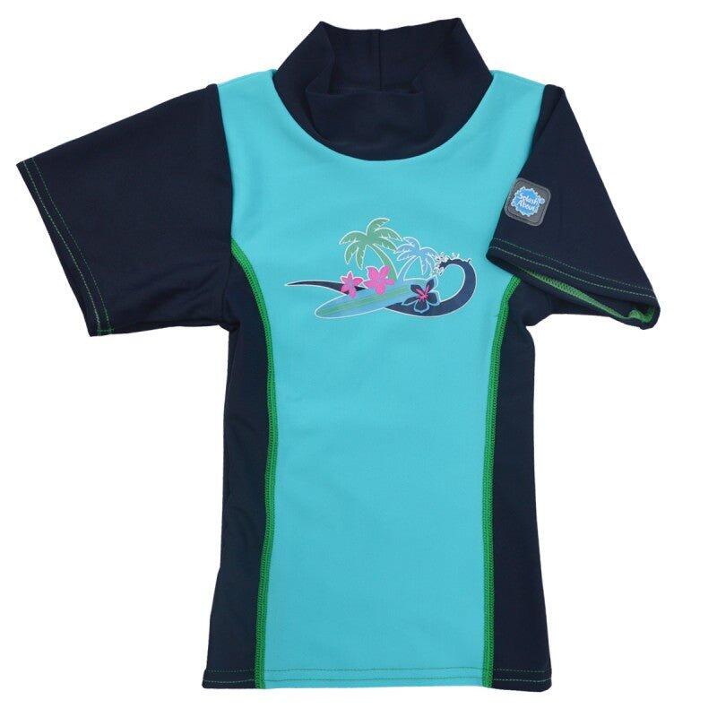 Kids' UV protection Swim Rash Top - Surf Turquoise