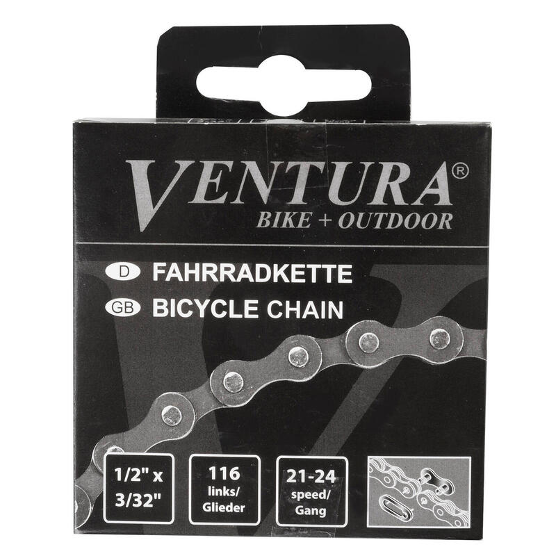 Ventura Ketting 8 speed, 1/2x3/32 116L grijs/bruin (hangverpakking)