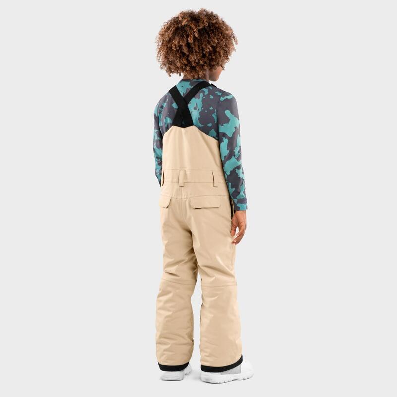 Kinderen Wintersport Jongens snowboard broek met bretels Native SIROKO Beige