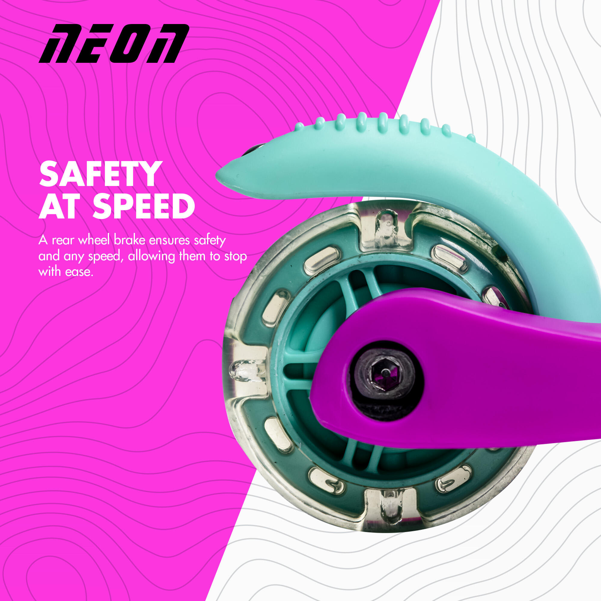 NEON BOLT YVOLUTION ROSA TRÊS RODAS SCOOTER INFANTIL 3/7