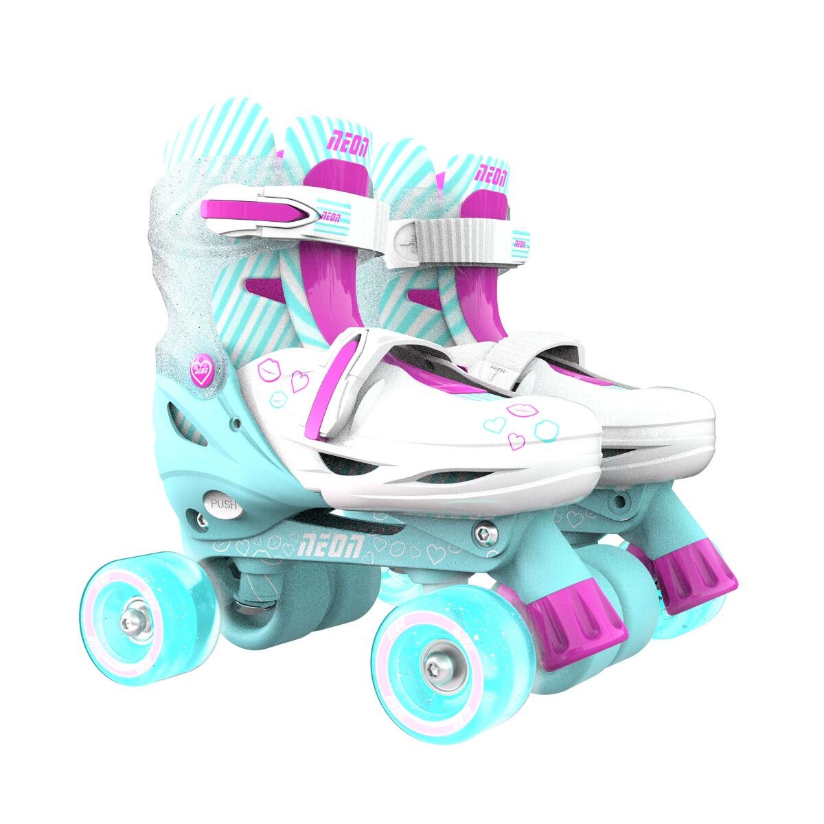 PATINES AJUSTABLES Y EVOLUTIVOS COMBO NEON T.30-33 YVOLUTION TURQUESA ROSA 6/7