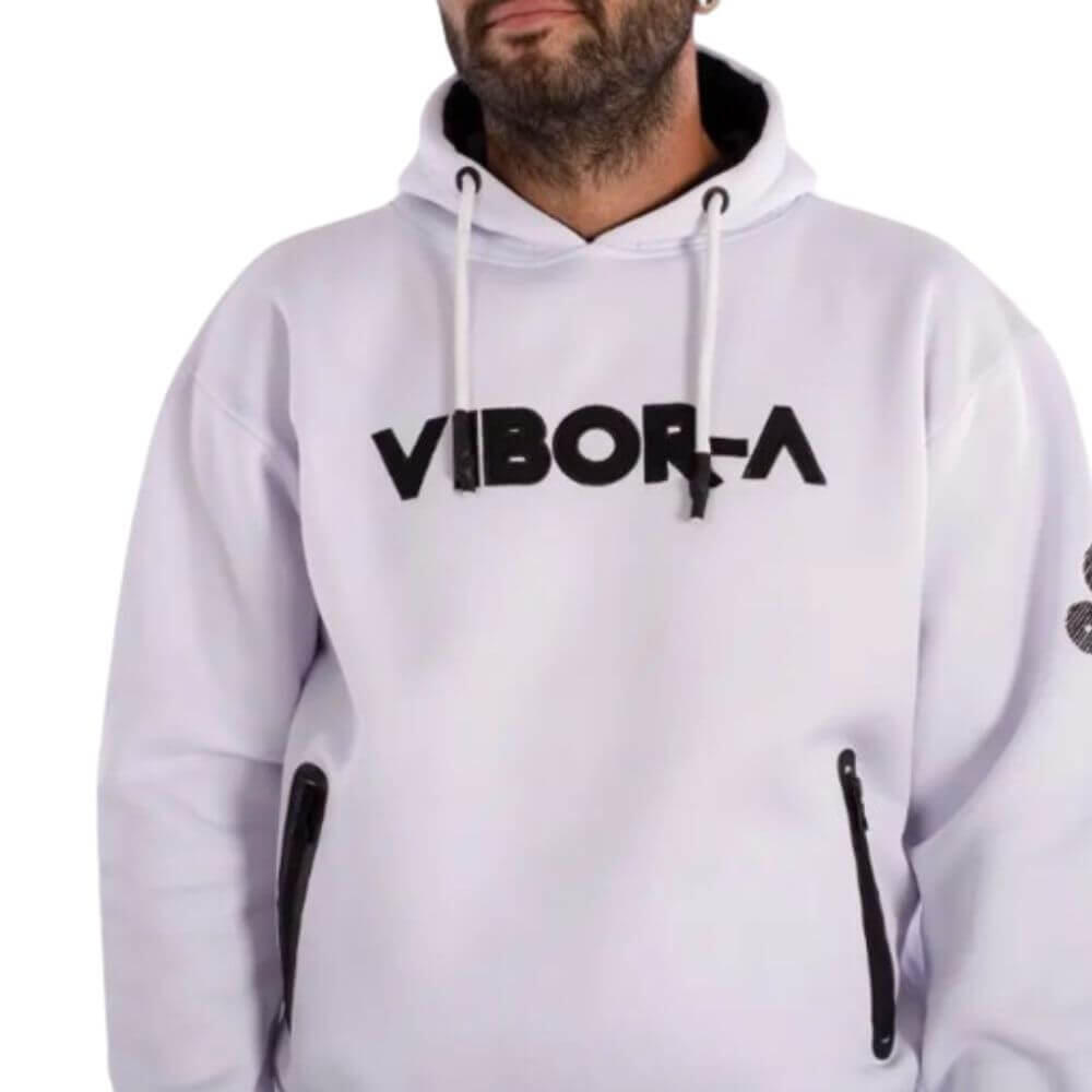Camisola com Capuz Homem Pádel VIBOR-A YARARA. Branco 3/4