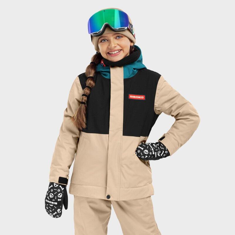 Kinder Wintersport Snowboardjacke für Mädchen Vista-G SIROKO Schwarz